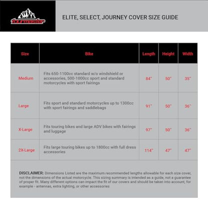 Tourmaster Select Waterproof Motorcycle Half-Cover - size: X-Large