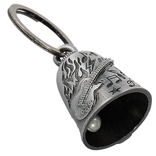 Dream Apparel Motorcycle Bell Guardian Angel Drive Away Gremlin, Biker Bell for Men Women Rider Riding, Good Luck Gift - style: Flame & Guitar