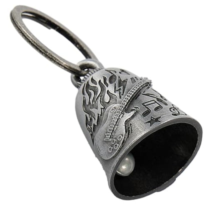 Dream Apparel Motorcycle Bell Guardian Angel Drive Away Gremlin, Biker Bell for Men Women Rider Riding, Good Luck Gift - style: Flame & Guitar