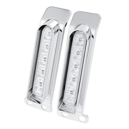 Rear Fender Filler Panel Lights Saddlebag LED Inserts Support Auxiliary Light Fit for Harley Electra Glide Ultra Limited Road King Road Glide 2014-2024 (Chromed Housing Transparent Lens) - color: Chromed Housing Transparent Lens