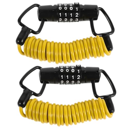 BESTYASH Motorcycle Helmet Lock Cable Retractable 4-Digit Combination Bike Lock Steel Wire Anti-Theft Lightweight Security for Bicycle Scooter Accessories