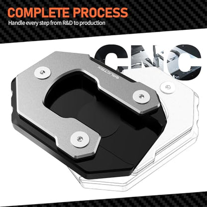 Compatible with KAWASAKI Vulcans S 650 VN650 2015-2024 VULCANS CAFE 2023-2024 Motorcycle Accessories Side Stand Plate Pad Kickstand Extension Enlarge Pad Foot Pegs (Grey) - color: Grey