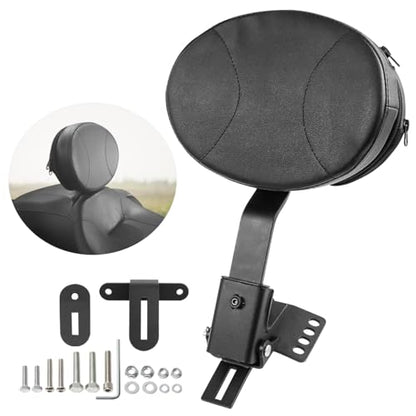 Adjustable Plug-in Driver Backrest Sissy Bar w pad Custom Compatible with for 1997-2024 Harley Touring Models Street Glide Road Glide Electra Glide Road King Detachable Rider Backrest - size: A Style