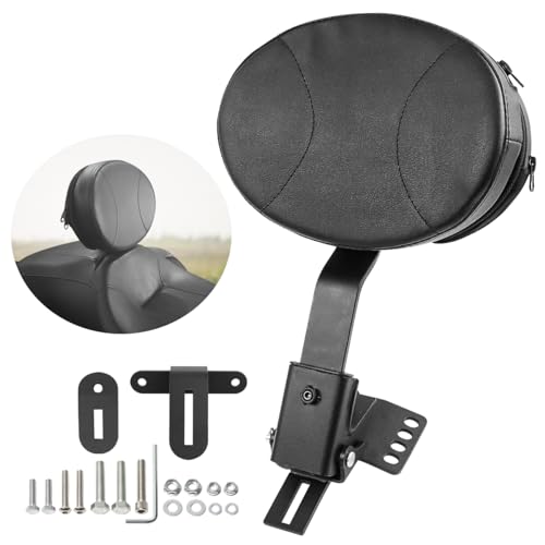Adjustable Plug-in Driver Backrest Sissy Bar w pad Custom Compatible with for 1997-2024 Harley Touring Models Street Glide Road Glide Electra Glide Road King Detachable Rider Backrest - size: A Style