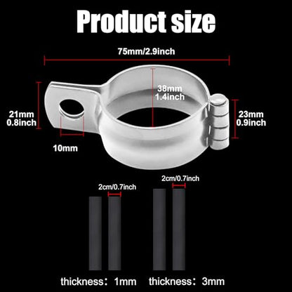 2 PCS Motorcycle Turn Signal Light Tube Bracket Mount - Metal Tube Clamp for 10mm Hole Non-Slip Rubber, Rain Resistant, Perfect for Light Bar Mount (35mm-Sliver) - style: 32-41mm Sliver