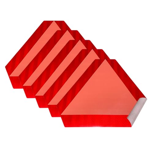 5Pcs Slow Moving Vehicle Triangle Stickers, 7x8 Inch Reflective Safety Triangle Decals, Adhesive Reflector SMV Signs for Golf Cart - color: Yellow + Red, size: 7 x 8 inch