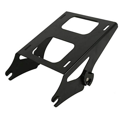 TCMT 13.7" King Motorcycle Trunk Backrest Pad Luggage Rack Two Up Mount Rack Base Plate Fit For Harley 2014-2025 Touring CVO Road King Road Glide Street Glide Electra Glide Pack - color: Style C Black 2 Up Rack#1+Base Plate