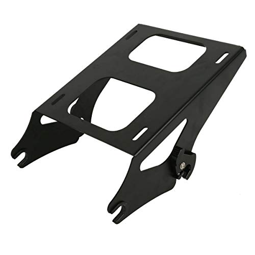 TCMT 13.7" King Motorcycle Trunk Backrest Pad Two Up Mounting Rack Fit For Harley 2014-2025 Touring CVO Road King Road Glide Street Glide Electra Glide Pack - color: Style B Black 2 Up Rack#1