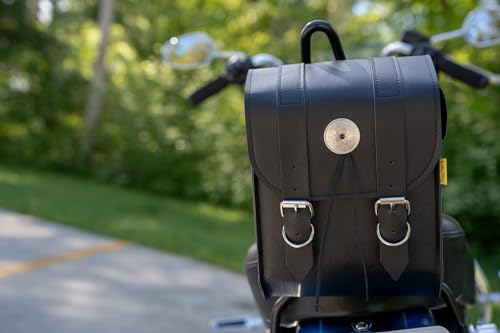 Dowco Willie & Max 58451-00 Deluxe Series: Synthetic Leather Motorcycle Sissy Bar Bag, Black, Universal Fit, 6 Liter Capacity - style: Deluxe Series