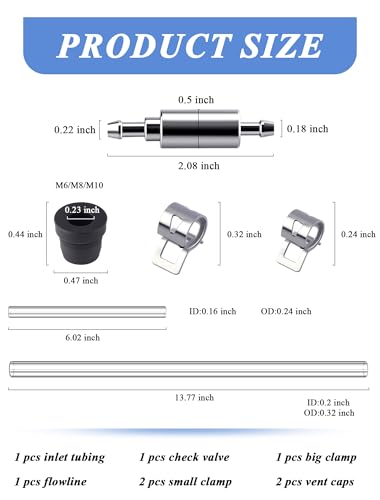 Brake Bleeder Hose Kit, Brake Fluid Bleeder Kit with 2 PCS Brake Bleeder Hose One Way Check Valve, Versatile Break Bleeder Kit for Car Motorbike Bike