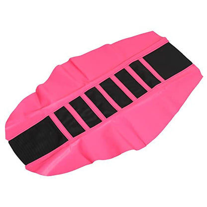 X AUTOHAUX Universal Motorcycle Pit Dirt Bike Faux Leather Soft Seat Cover Anti Slip Seat Cushion Pink Black 1Pcs - color: Pink