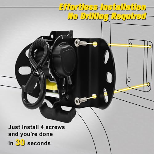 Retractable Ratchet Straps for Ford F-150 2015-2025 | Locking S-Hook Truck Bed Tie Downs Heavy Duty Bed Mounted Ratchet With Safety Lock No Drill Install Auto-Retract Tie Downs - size: F150