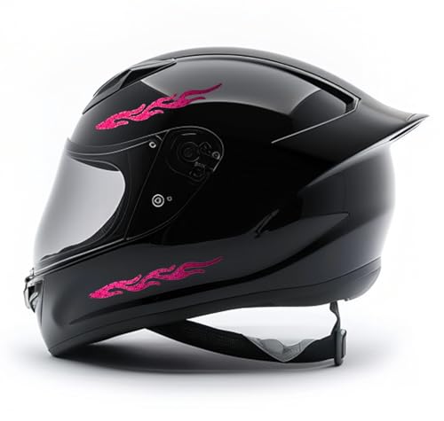 customTAYLOR33 High-Intensity Grade Premium Reflective Tribal Flame Helmet Decals, Motorcycle Safety Sticker Decals (Special Edition Hot Pink) - color: Special Edition Hot Pink