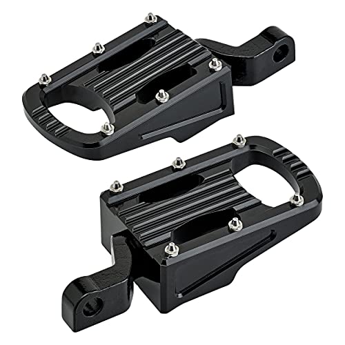 Biltwell Punisher Step | Foot Pegs for Harley Davidson | Motorcycle Highway Pegs | Softail, Sportster, Dyna, Fatboy, Iron 883 | CNC Billet Aluminum | 360° Rotating | Black - color: Black, size: Punisher Step Clevis