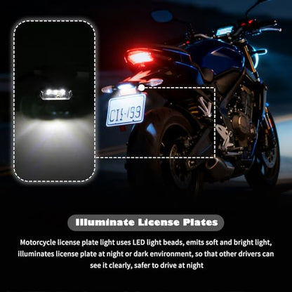 Motorcycle License Plate Light 12V,Shockproof & Sealing LED License Plate Light Bar for Illuminating Licenses Plates,Universal Motorcycle Tail Lights as Motorcycles Lights