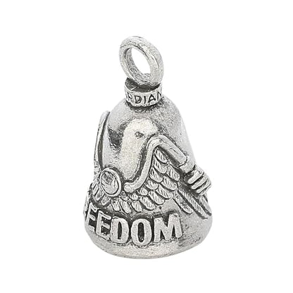 Guardian Bell Freedom Rider Good Luck Bell w/Keyring & Black Velvet Gift Bag | Motorcycle Bell | Lead-Free Pewter | Made in USA - color: Freedom Rider