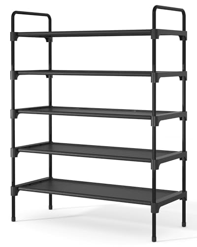 Kitsure Shoe Rack for Closet, Sturdy and Long-Lasting Shoe Shelf, Shoe Rack for Entryway, Personalized DIY Shoe Organizer, Shoe Rack Organizer for Space-Saving, 27.6" x 11.8" x 36.6", Black - color: Black, size: 27.6" Wide - 5 Tier