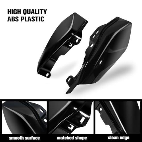 Vivid Black Mid-Frame Air Heat Deflectors Trim Set (Left and Right) 2009-2024 for Harley-Davidson Touring Models Street Glide Road Glide Electra Glide Road King Ultra Limited Tri Glide CVO
