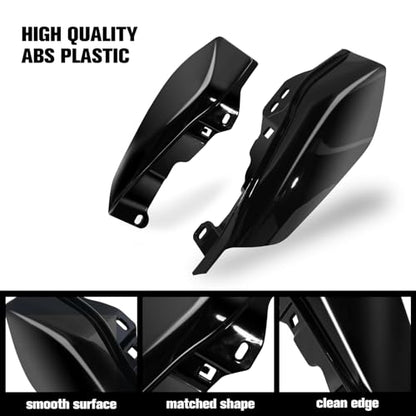 Vivid Black Mid-Frame Air Heat Deflectors Trim Set (Left and Right) 2009-2024 for Harley-Davidson Touring Models Street Glide Road Glide Electra Glide Road King Ultra Limited Tri Glide CVO