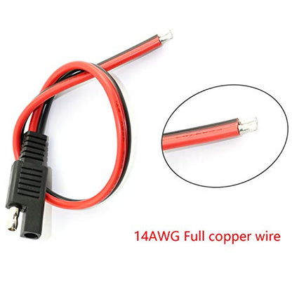 DGZZI 2PCS 14AWG Extension Cable - 30CM SAE Single Plug Quick Disconnect for Motorcycle, Car, Tractor