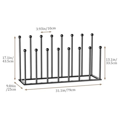 pickpiff Boot Rack Organizer Tall Boots, Black Boot Storage Organizer Tall Boots for Closet, Entryway, Garage, Porch, Free Standing Shoe Racks for 8 Pairs