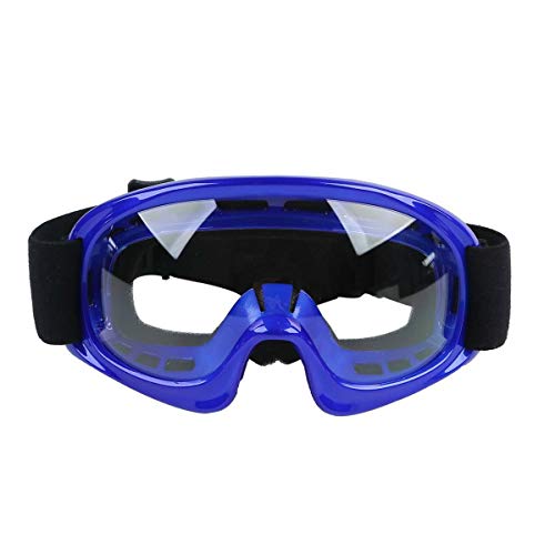 SLMOTO Dot Youth & Kids Motocross Offroad Street Helmet Motorcycle Helmet Dirt Bike Motocross ATV Helmet+Goggles+Gloves Blue Flame Design - color: Blue Frame, size: Medium