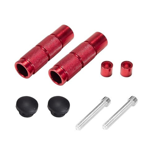 Zpana 2PCS Motorcycle Foot Pegs, Aluminium Alloy Anti-Slip Motorbike Passenger Foot Pegs, Electric Bikes Rearsets Pedals Footrests Accessories, Universal for Motocross Dirt Bike Scooters (Red) - color: Red