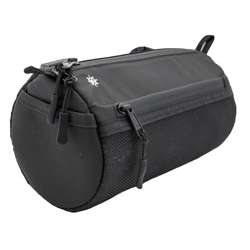 Lumiere & Co. Bike Handlebar Bag – Minimalist Design – 3 Size options, Multiple Colors – Clip Straps, Hook & Loop, Shoulder Strap - color: Black, size: Medium