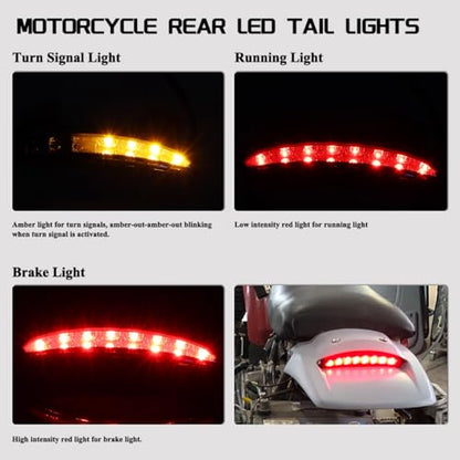 Chopped Fender Edge Light Kits Motorcycle LED Brake Taillights Integrated Turn Signals Lights 12V Tail Lights for Harley Sportster XL883N XL1200NS XL1200V XL1200X XL1200XS 2014-2024