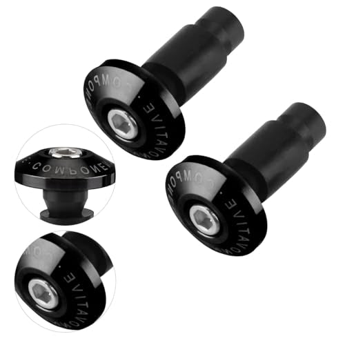 Unifizz Universal Motorbike Bar Ends 22mm 7/8inch CNC Aluminium Motorcycle Handlebar End Slider Plug Caps for Racing ATV Offroad Black