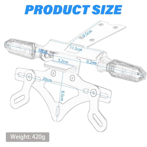 CB750 Fender Eliminator Kit Compatible with 2023-2025 CB750 & CB 750 Hornet Tail Tidy License Plate Holder with Turn Signals Rear & LED License Plate Light (Smoke Turn Signals Light)