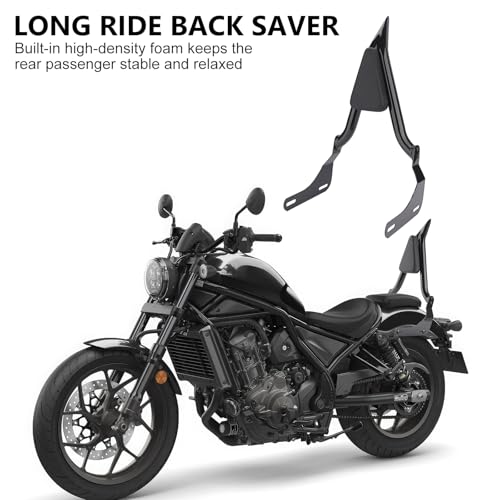 25" Rear Passenger Sissy Bar for Honda Rebel 1100 CMX 1100 Models 2020-2025 Detachable Pointed Motorcycle Backrest Pad, Gloss Black