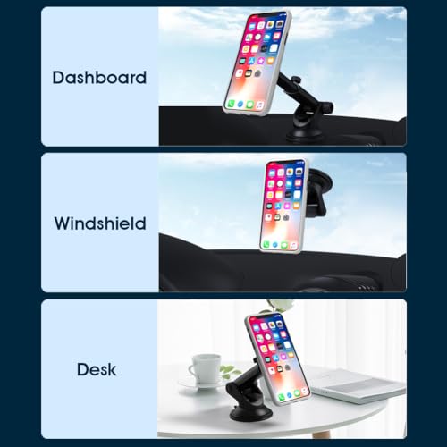 sincetop Car Phone Holder Mount, Cell Phone Mount for Car Dashboard Windshield, 3 in 1 Super Suction Cup with Strong Sticky Gel, Adjustable Universal for All Phones【Series C - 1st Gen】 - color: Car Phone Mount【Windshield/Dashboard】