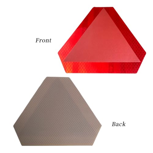 Slow Moving Vehicle Sign 5 Pack 7" x 8" Diamond Grade Reflective Slow Moving Vehicle Triangle Sticker (Red + Red) - color: Red + Red, size: 7 x 8 inch