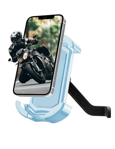 ROCKBROS Motorcycle Phone Mount, Motorcycle Phones Holder with Security Lock, Shockproof Phone Holder for Motorcycles, Adjustable Motorcycles Phone Holder Mount, Suitable for 4.7”-6.8” Phone - color: Side View Mirror Mount Blue