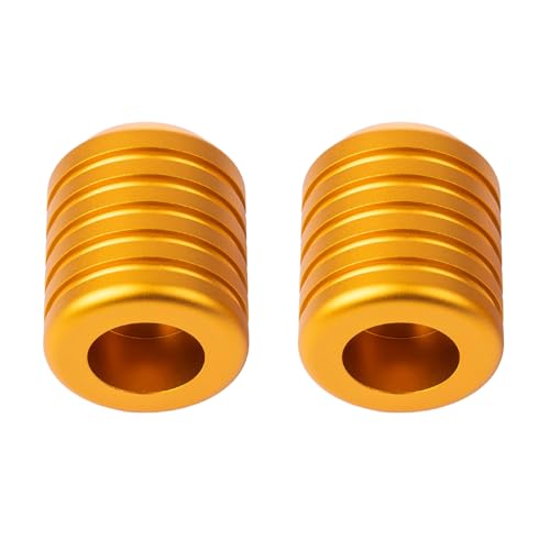 Advanblack CNC Aluminum Motorcycle Frame Sliders – Crash Bar Slider for Harley 1-1/4” Flat Out & Highway Crash Bars/Saddlebag Guards – Red, Gold, Black, Silver – Bolt-On Pair with Screws (Gold CNC) - color: Gold CNC