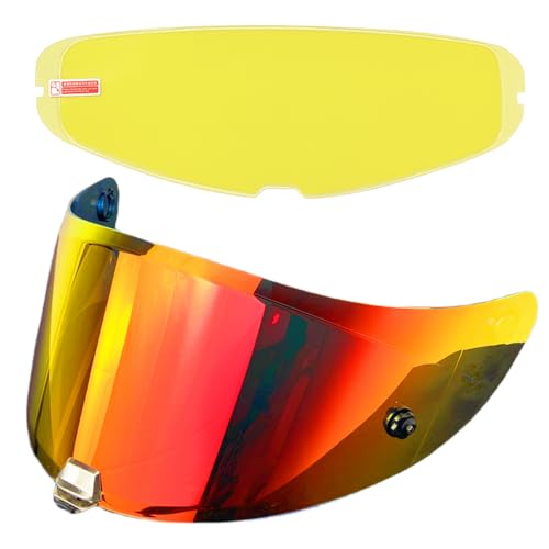 HJ-26 Helmet Visor with Anti Fog Film,UV Protection Helmet Face Shield Compatible with HJ26,HJC Rpha 70,Rpha 70 St,Rpha 11,Rpha 11 Pro,HJ-26St (Revo Deep Red+Anti Fog Film) - color: Revo Deep Red+anti Fog Film