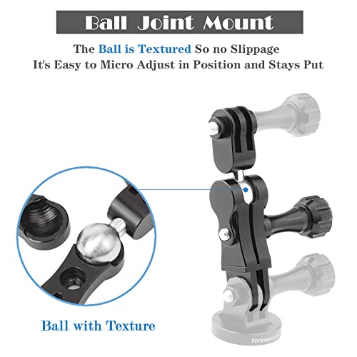 Forevercam Sturdiness Aluminum 360 Degree Rotation Camera Mount for Gopro Hero 13 12 11 10 9 8 DJI Osmo Insta360 AKASO and Other Action Camera Lock Any Direction Extension Mount Bike Handlebar