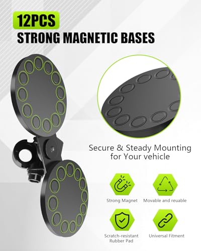 Strong Magnetic Whip Light Mount Bracket,No-Drill Universal Suction Base Holder for LED Whip Lights,Flagpole,CB Antenna for Off-Road Roof/Side/Rear Mount 1PC