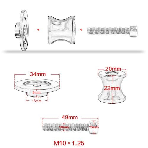 2pcs M10*1.25+1.5 DUKE Swingarm Spools,Motorcycle Swing Arm Spools Sliders Compatible with Duke 125 200 300 390 RC125 RC200 RC390 690 790 890 990 1090 1190 1290 Adventure(orange)