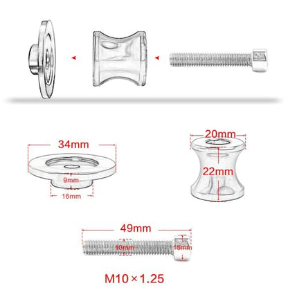 2pcs M10*1.25+1.5 DUKE Swingarm Spools,Motorcycle Swing Arm Spools Sliders Compatible with Duke 125 200 300 390 RC125 RC200 RC390 690 790 890 990 1090 1190 1290 Adventure(orange)