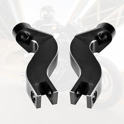 Rear Passenger Foot Peg Bracket Foot Peg Extension Mounting Kit for Harley Touring Road King Road Glide Street Glide Electra Glide Models 1993-later (Gloss Black) (Replaces HD# 50198-97B)