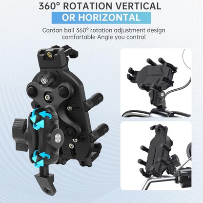 Motorcycle Phone Mount Vibration Dampener High Speed Stability 4.7in 7.2in Smartphones Motorcycle Scooter ATV