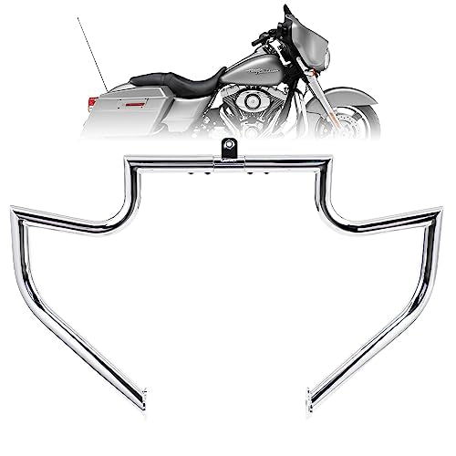 Kinglemc Crash Bar Engine Guard Highway Bar for Harley Davidson Touring Road Glide Road King Street Glide Electra Glide CVO and Trike Models 09-25 (Silver) - color: Chrome-Ordinary