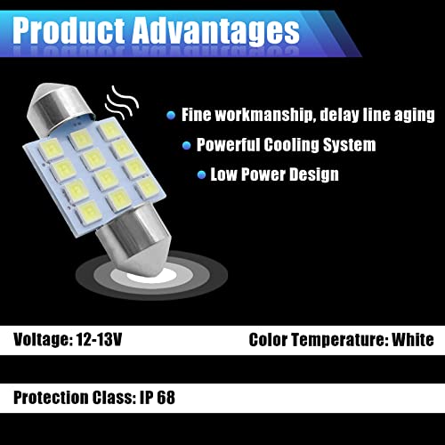 YOGEIER Car Led Bulb, Led Combination Set of 24 Sets, Used for Car Interior/Indoor Map Dome/ Trunk / License Lights, Etc. (White) - color: white