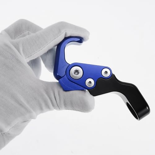 Adjustable Universal Motorcycle Hanging Hook Slope Handle with Hook Motorcycle Helmet Luggage Bag Holder Hanger Aluminum Alloy Blue with 1 Pcs Screw - color: Blue