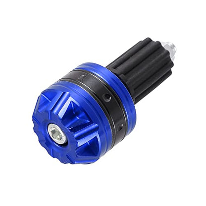 X AUTOHAUX 1 Pair Universal 18mm Handlebar End Caps Plug Bar End Aluminum Alloy for Motorcycle Blue - color: Blue