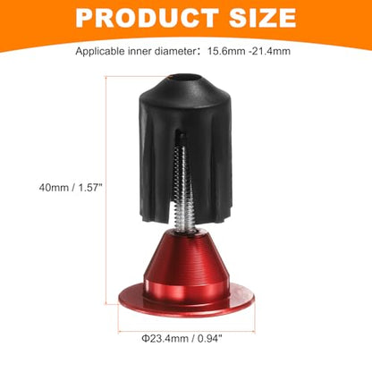 HARFINGTON Bike Handlebar End Plugs Aluminum Bar End Caps 16-21mm Adjustment Expanding Locking with Tool for MTB Road BMX Fixed Gear Bike, Red - color: Red