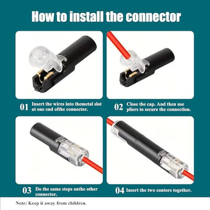 30pcs Pluggable LED Wire Connectors, 1-Pin 1-Way Universal Quick Splice Terminals, Single-Line Interlocking Detachable LED Connectors,Featuring Quick-Connect Terminals Suitable for AWG 20-24 - color: Black-1PIN 30Pcs
