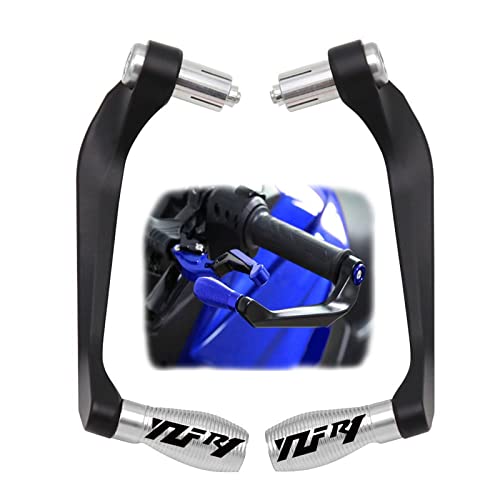 Lever Hand Guard for Y-AMAHA YZF-R1 YZFR1 2000-2023 2022 2021 2020 2019 Motorcycle Universal 7/8" 22mm Handlebar Grips Guard Brake Clutch Levers Handle Bar Guard Protector(Silver) - color: Silver